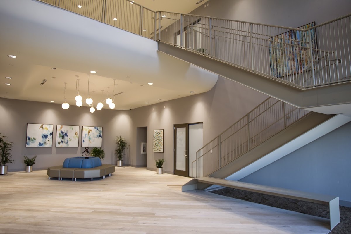 The light-filled lobby of the Austin office